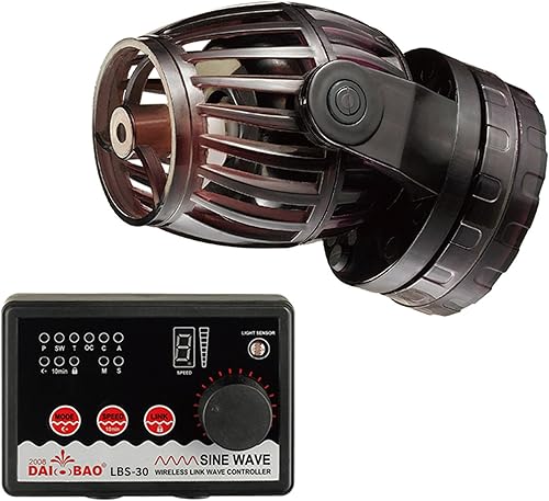 Bomba de onda de hélice de 2400 GPH 24V - Bomba de circulación de onda sinusoidal silenciosa ECO con controlador digital para acuarios marinos y de