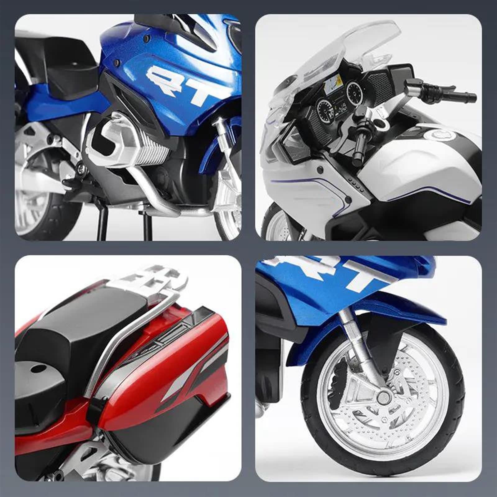 Moto de Juguete 1:12 para BMW R 1250 RT, Modelo De Motocicleta Aleación, Colección Coches Juguete, Sonido Y Luz | Blue with box
