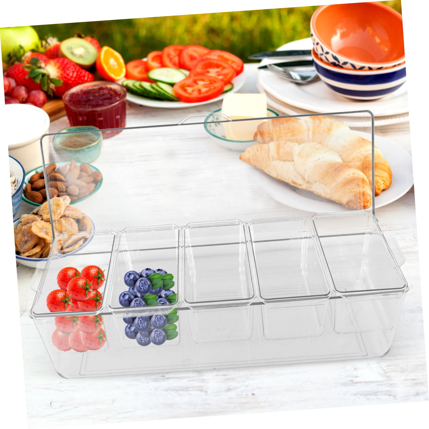 NOLITOY Boîte de Rangement Salade Portable à 5 Compartiments en Plastique