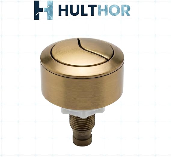 Universal Toilet Flush Button Kit – Toilet Push Button Dual Flush Replacement Cable Operated ((New) Brushed Brass)