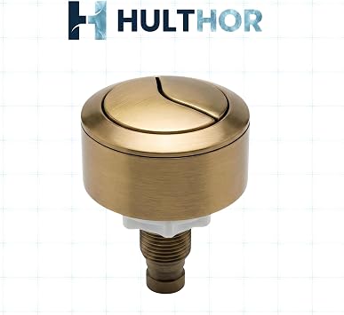 Universal Toilet Flush Button Kit – Toilet Push Button Dual Flush Replacement Cable Operated ((New) Brushed Brass)