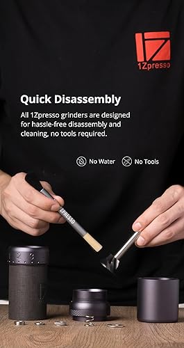 Miniatura 6 de 1Zpresso J-Ultra - Molinillo de café manual gris hierro, rebaba cónica, mango plegable, capacidad de captura magnética, 1.41 oz, ajuste fino