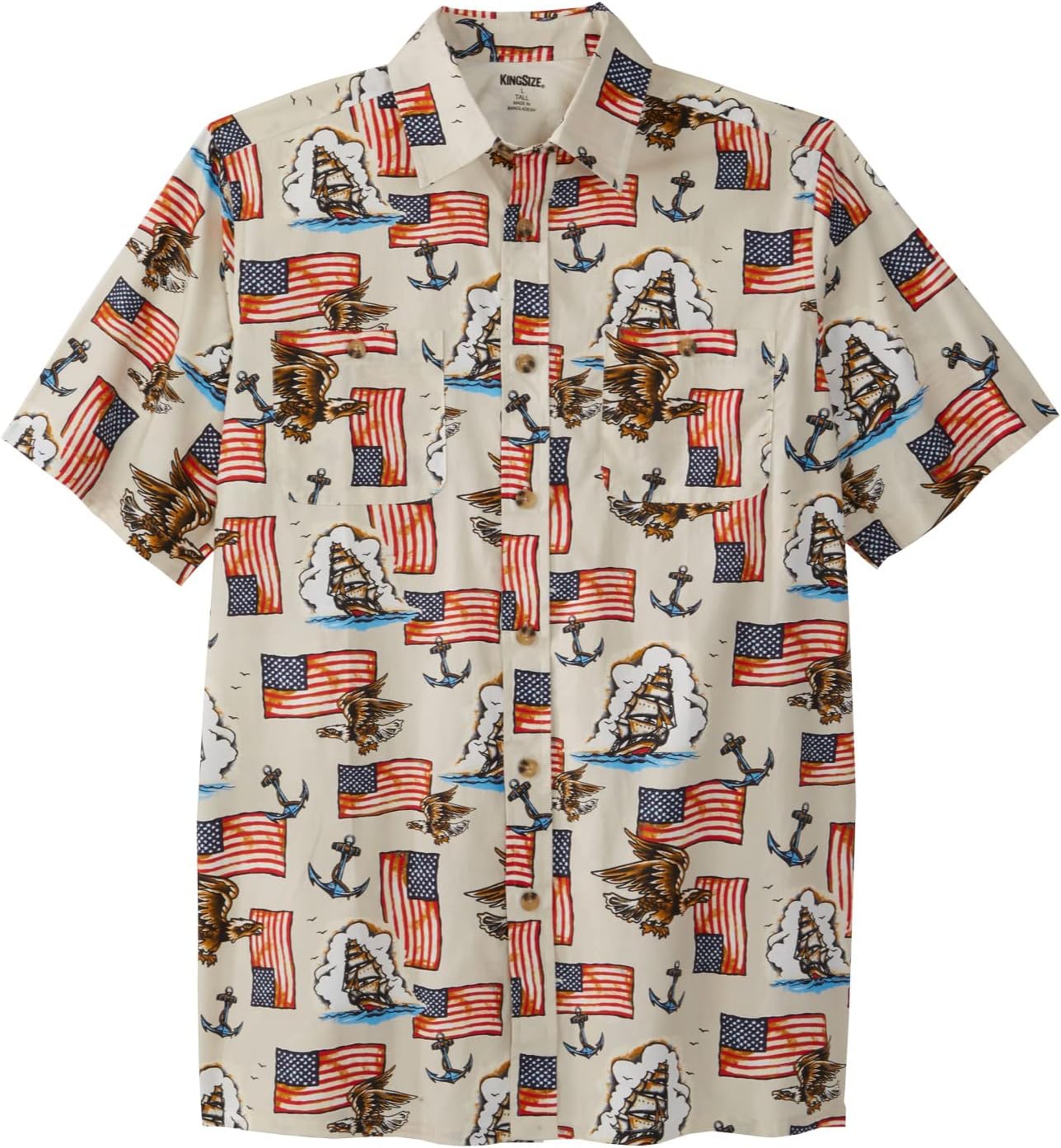 KingSize Men's Big & Tall Short Sleeve American Sport Shirt