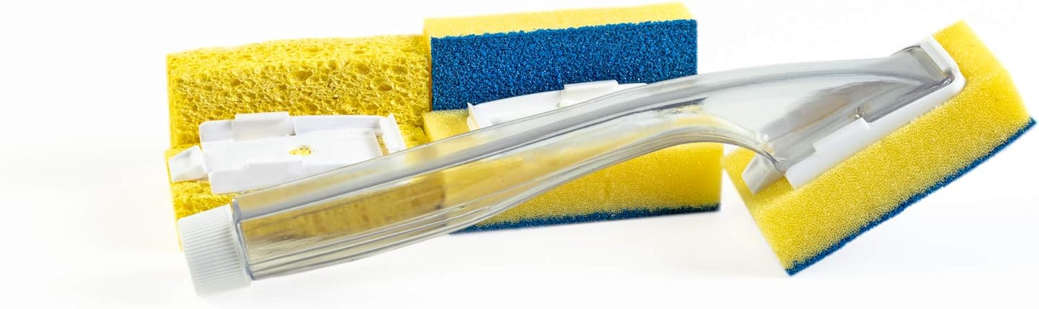 Bеѕt Dеаl 🛒 Dish Scrub Sponge Soap Dispensing non-leak handle with 2 replacement scrubber sponges and 2 non-abrasive replacement sponges Blасk Frіdау - 60% оƒƒ Dish Scrub Sponge Soap Dispensing non-leak handle with 2 replacement scrubber sponges and 2 non-abrasive replacement sponges