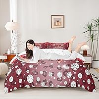 Vista 13 de Feelyou Juego de ropa de cama con estampado plateado con purpurina (sin purpurina), decoración de fiesta, funda de edredón morada para niñas, funda