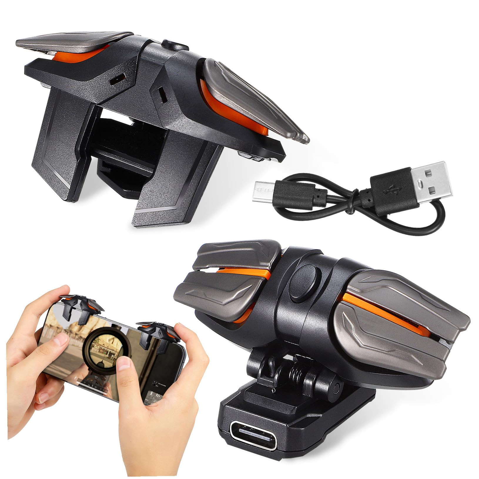 LIFKICH Mobile Spielcontroller Auslöser Satz mit Stabilem ABS Kunststoff und Non Blockierendem Design Kompatibel für Smartphones Inklusive Handschuhe für Präzises Gaming Zubehör