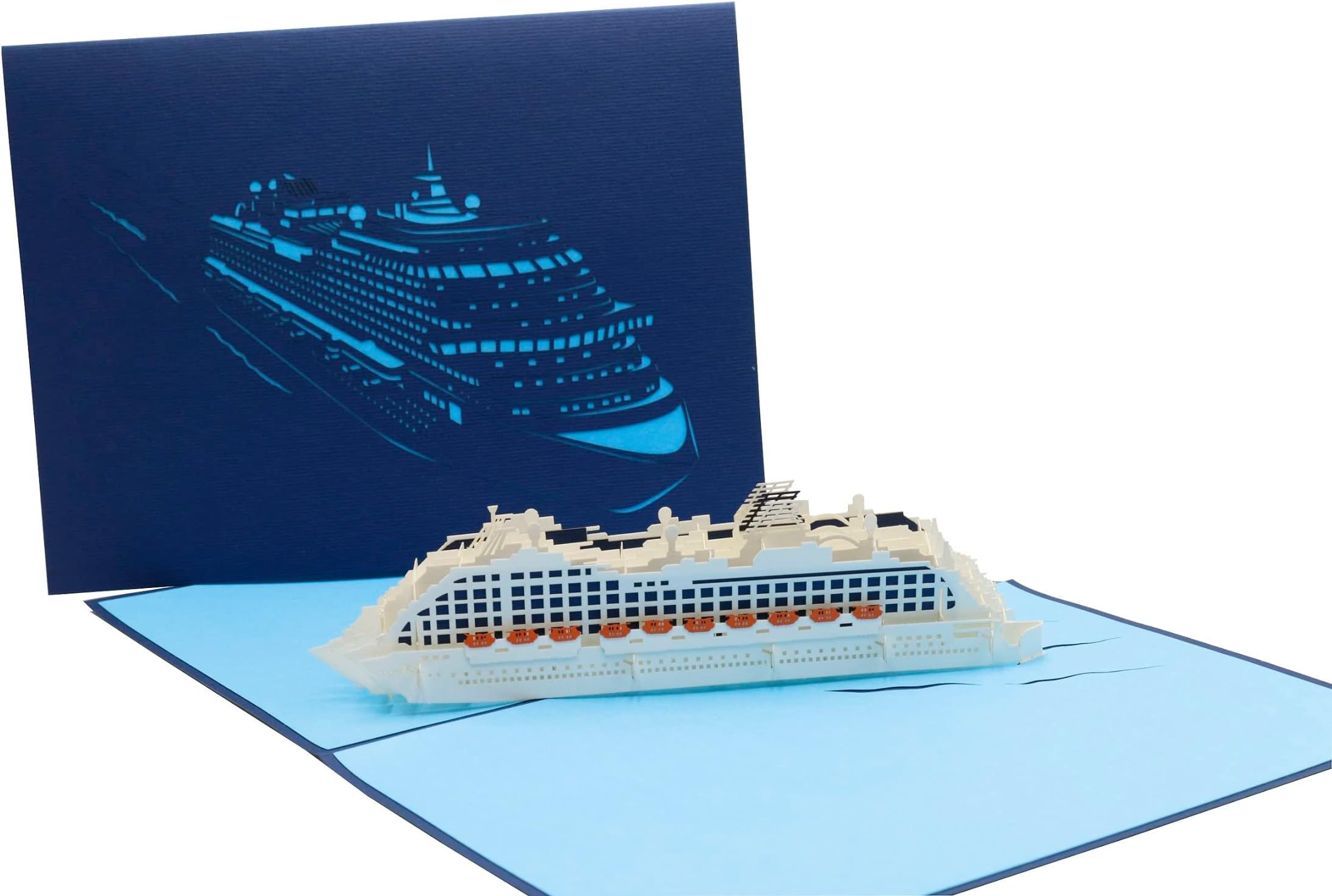 LIN Pop-Up 3D Grußkarte Kreuzfahrtschiff – Mit Einleger, Für Reisegutscheine, Geschenkidee