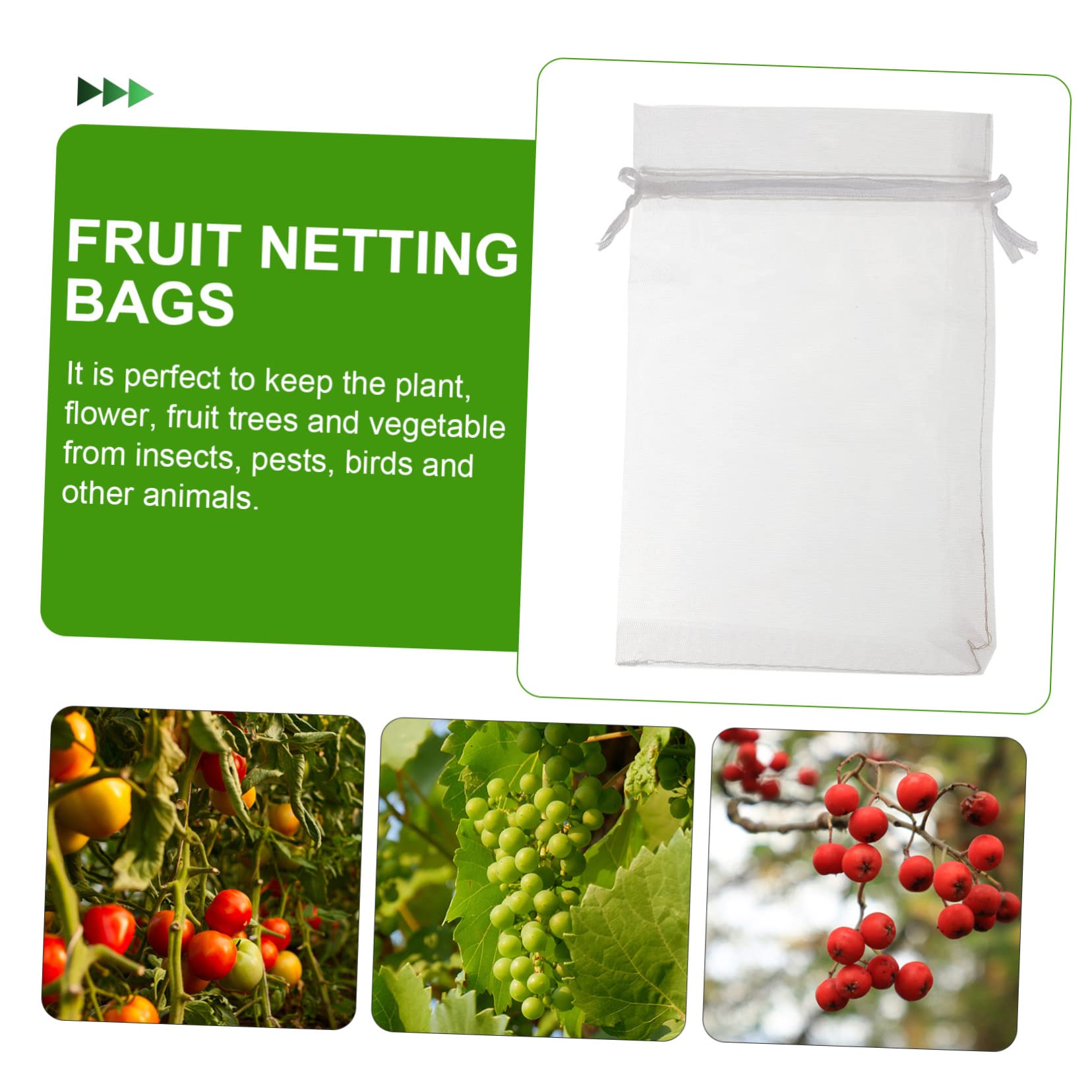 BESPORTBLE 300piezas Bolsas De Protección para Frutas De Transpirable Cierre para Jardín contra Plagas y Aves Reutilizables y Resistentes