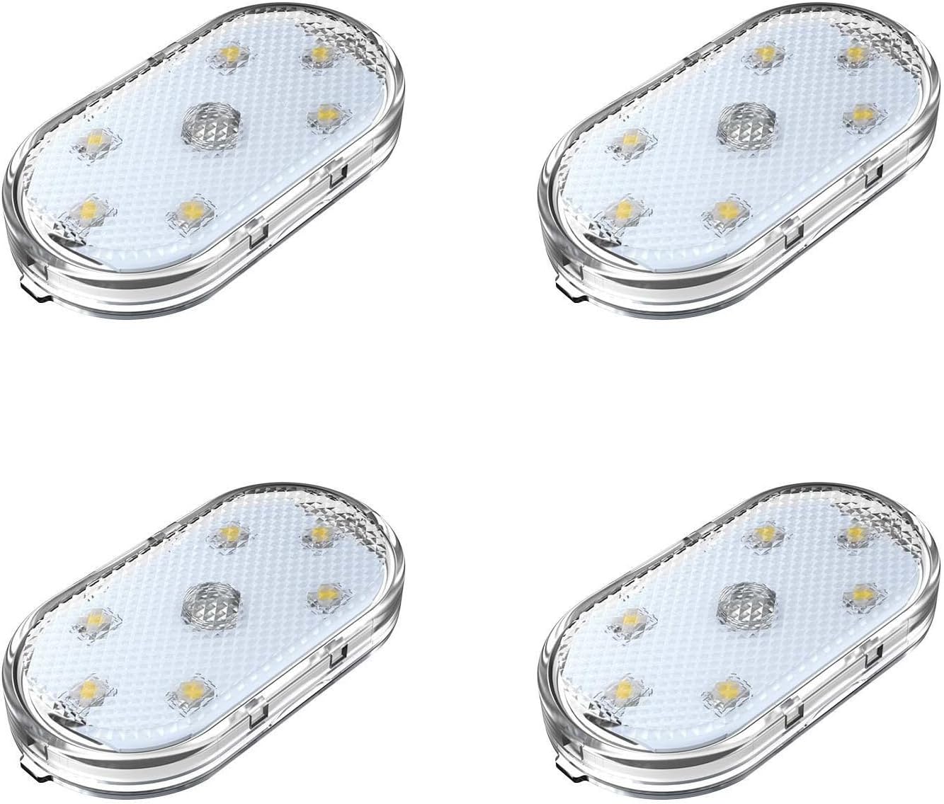 4Pcs Car LED Interior Light for Hummer H2 (gmt 840) H3, Magnetic Touch Ambient Lamp, Rechargeable Cordless Light with 6 LEDs, Easy to Install,Blue