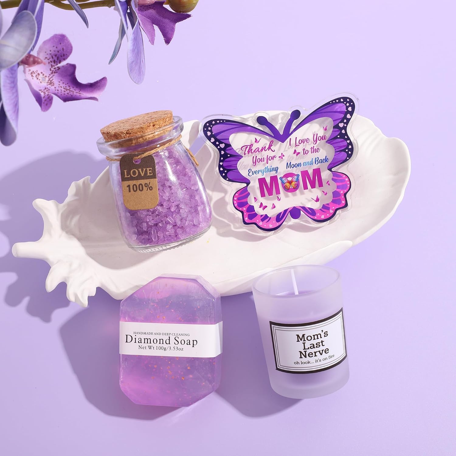 TURMTF Luxury 10Pcs Mom Gifts Set Basket, Mothers Day Christmas Anniversary Birthday Gifts10Pcs Set for Mom, Mother Spa Skincare Set with Silk Eye Mask Blanket Tumbler, Ideal Gifts for Mother's Day