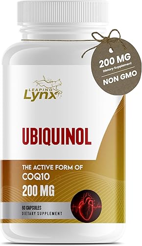 Ubiquinol CoQ10 200mg - Suplemento de coenzima Q10 activa de alta absorción para la salud del corazón, energía y vitalidad celular 60 cápsulas,