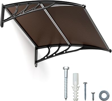 IDZO Awnings for Doors, SPF 50+ UV-Protective Window Awning Exterior with Aluminum Alloy Connector, Use for Front Doors/Windows Overhang Awning for Sun Shutter, UV, Rain, Snow Protection