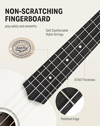 Miniatura 13 de Donner Ukelele soprano para principiantes, ukelele mate de 21 pulgadas, kit para principiantes con correa para bolsa, afinador, cuerdas, púas