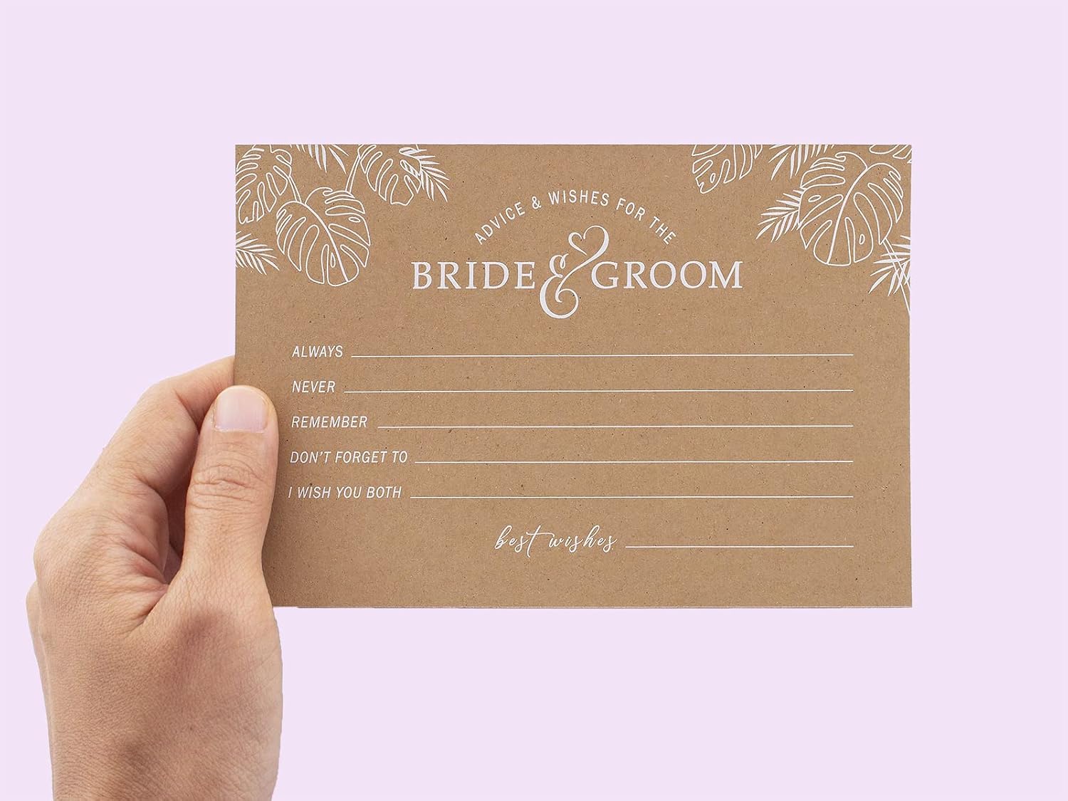 Summer-Ray 50pcs Wedding Advice and Well Wishes Cards for the Bride and Groom 4" x 6" Heavyweight in Floral Theme