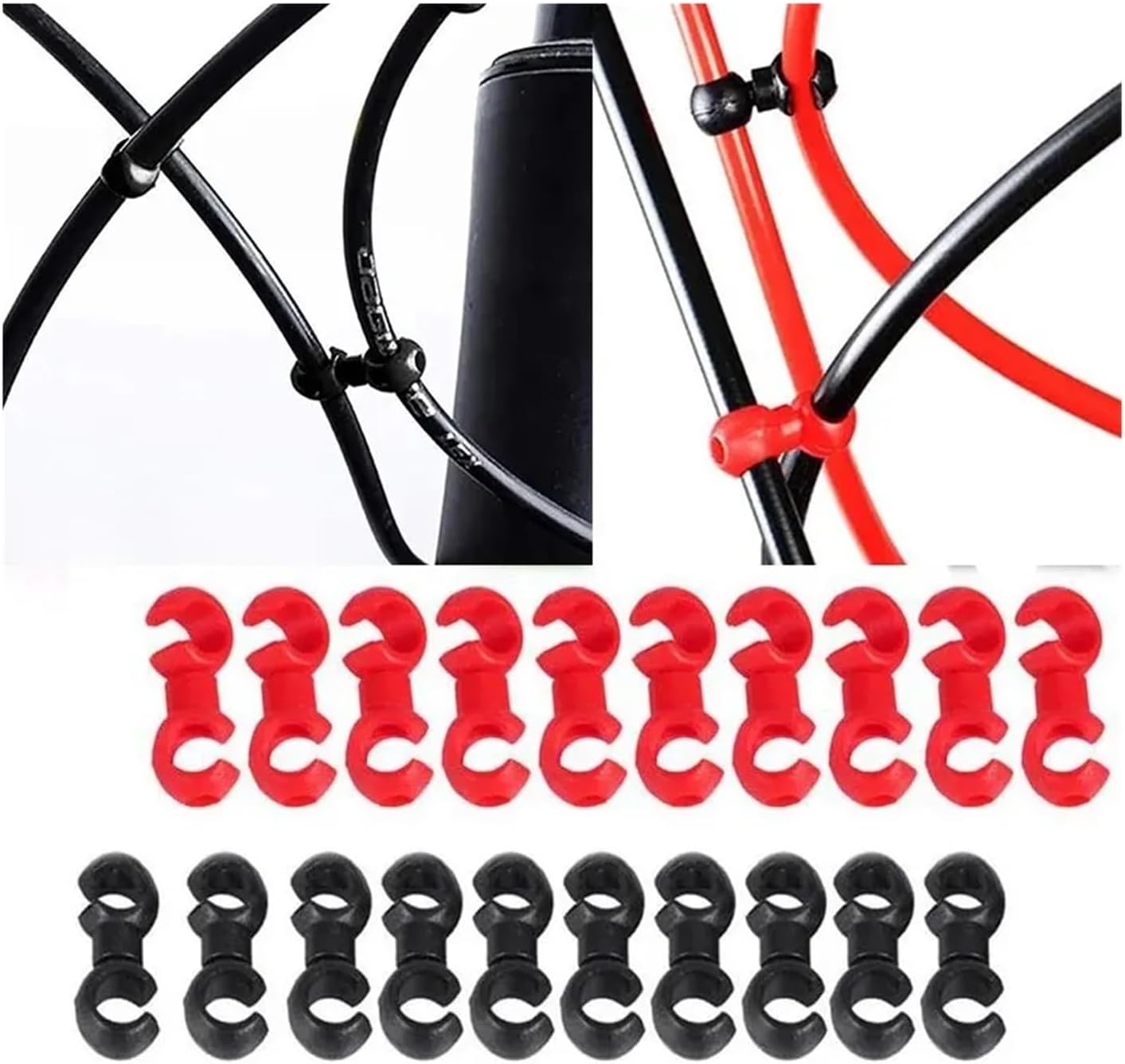 Bicycle C-Clips Clamps 130 Bicycle Cable Clamps Rotating S-Shaped Hooks Bicycle Mountain Bike Brake Gear Housing Fixing Bracket Guide Clip