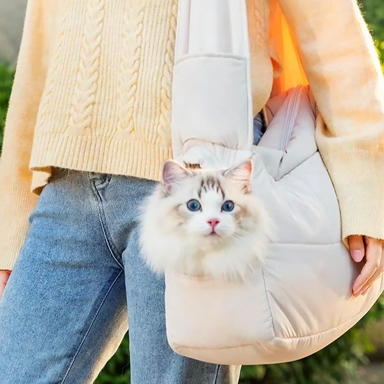 Hundetasche, mini Haustiertasche,Atmungsaktiver Haustier-Tragebeutel mit Sicherheitsverschluss,für den Spaziergang, Aktivitäten im Freien und Ausflüge am Wochenende (Grau)