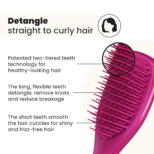 Miniatura 2 de Tangle Teezer Cepillo desenredante definitivo, elimina nudos y reduce la rotura, mini cepillo de pelo para viajes, manos pequeñas y todo tipo de
