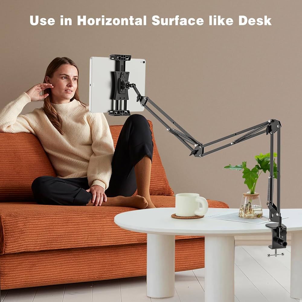 JUBORUI Tablethouder Voor Bed - 360° Draaibare Standaard Met Klem Voor IPads 4.5-12.9 Inch