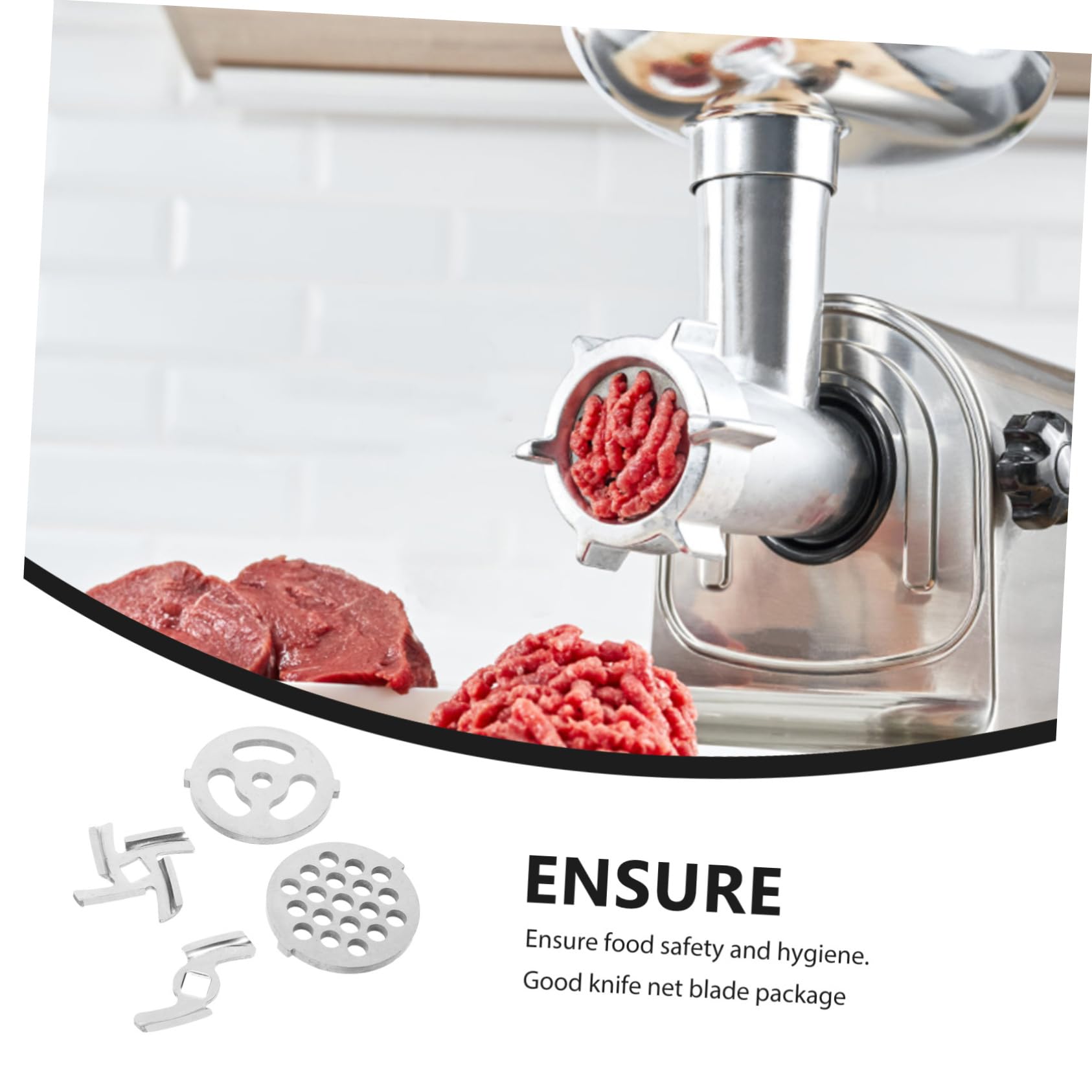 NAMOARLY 2 Sets Meat Mincer Cutter Parts Meat Grinder Plate Discs Stainless Steel for