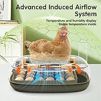 Vista 2 de Incubadora de 24 huevos con giro automático, control de temperatura y humedad, vela LED para huevos y adición automática de agua, para incubar