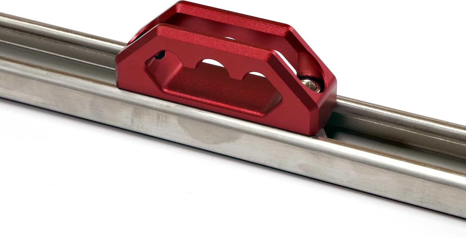 RENO F150 Trail Rail System, Truck Cargo Management System 2pcs Bed Rails & 4pcs Cleats for 5.5'Bed Compatible with 2015-2025 F150 4WD Raptor Lightning, Replace OEM LL3Z-2655200-A (Red Anchors)