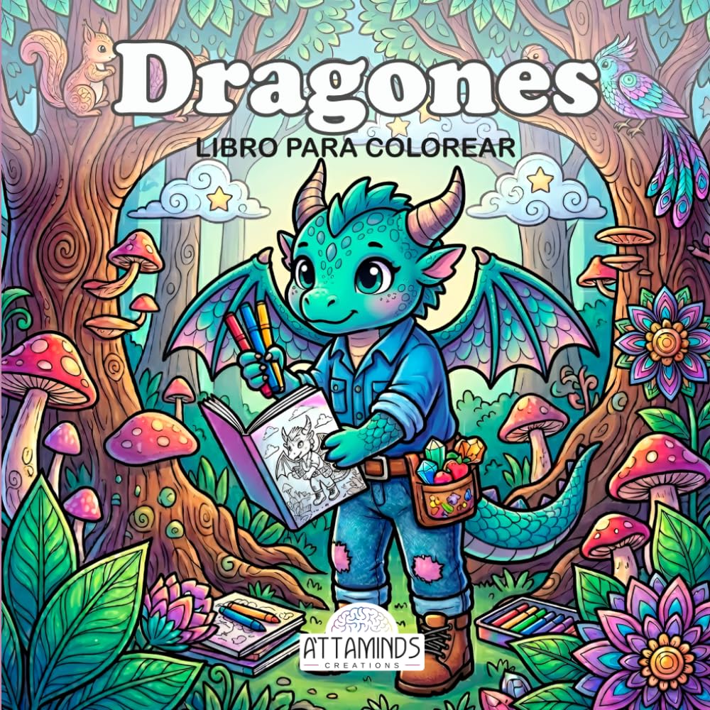 DRAGONES: Libro para colorear