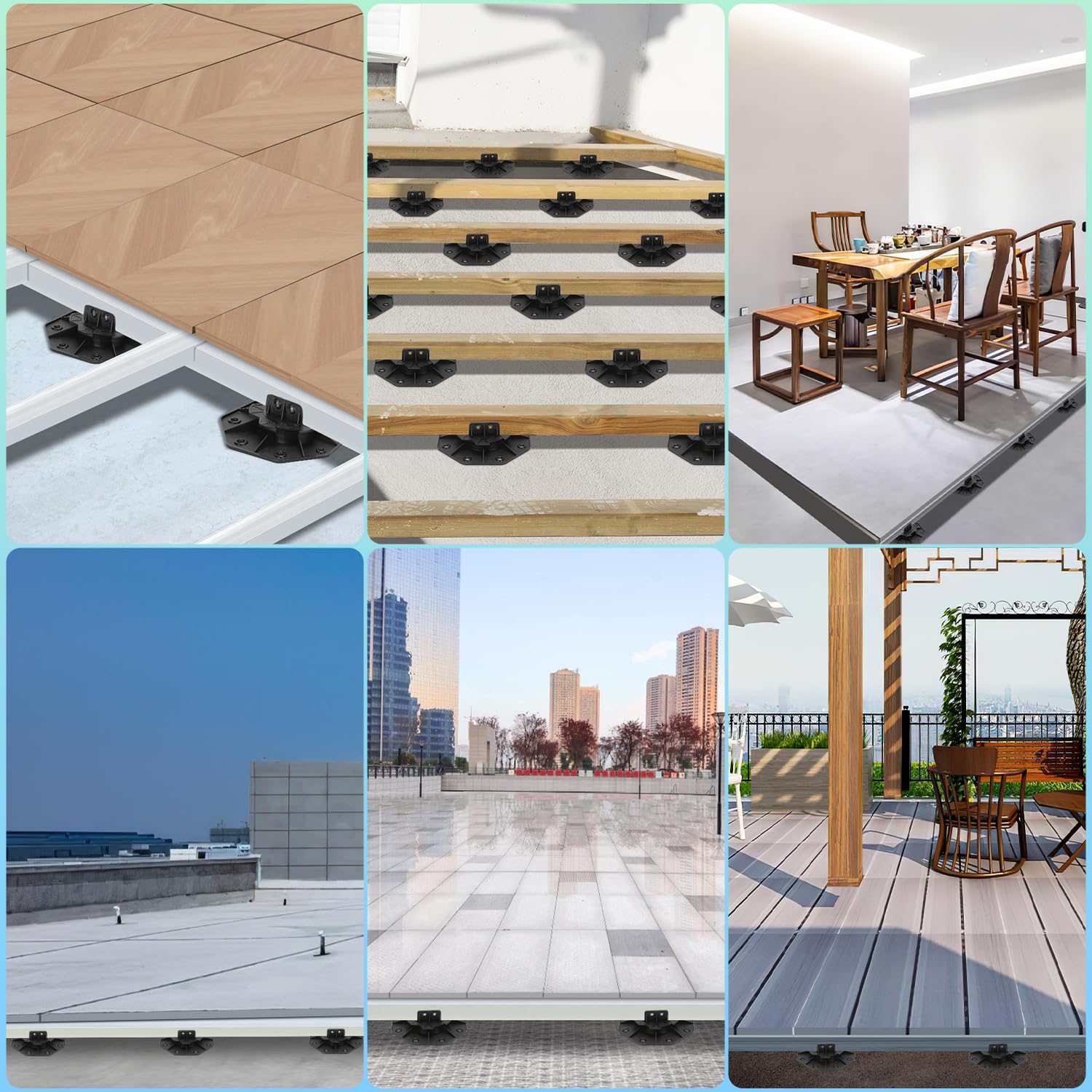 Stelzlager Höhenverstellbar, 40 Stück Stellfüße Terrassenlager 18-30mm, Stelzlager Plattenlager für Terrassenplatten, Terrassendielen Unterkonstruktion, WPC