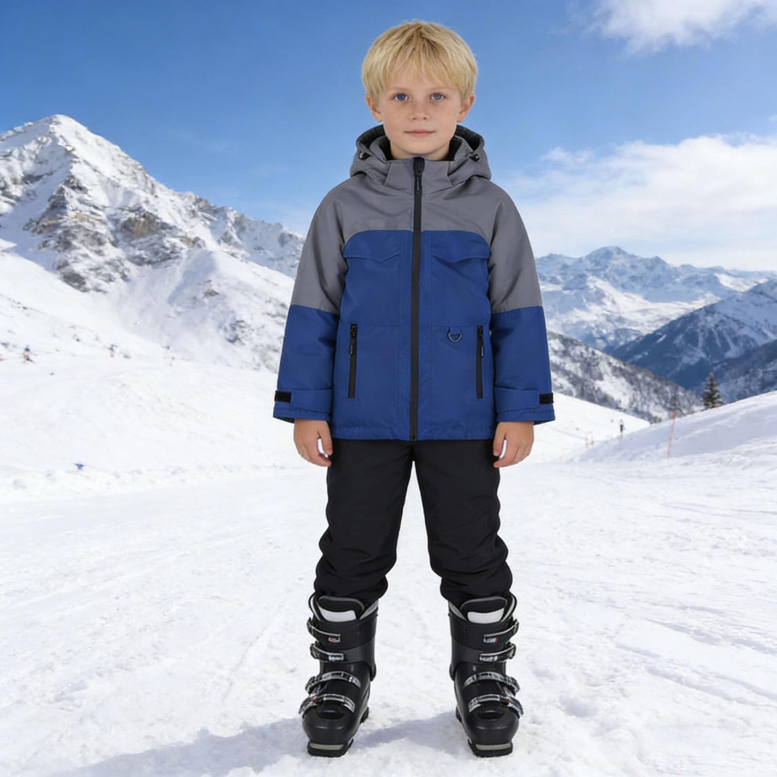 Kinder Junge Outfit Set 2026 Stylischer Kinder-Overall Mit Kapuze Für Alle Jahreszeiten, Warmer, Winddichter Für Jungen Baumwolle Sportanzug T-Shirt Tee Shirts