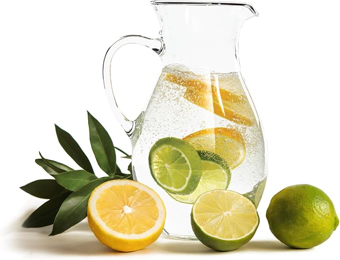 Simax Glass Pitcher, 64 Ounce (2 Quart) Borosilicate Glass, Made in Europe Hot and Cold Safe Iced Tea Pitchers for Drinks, Water, Lemonade Pitcher, Cocktail Jug, Sangria Pitchers
