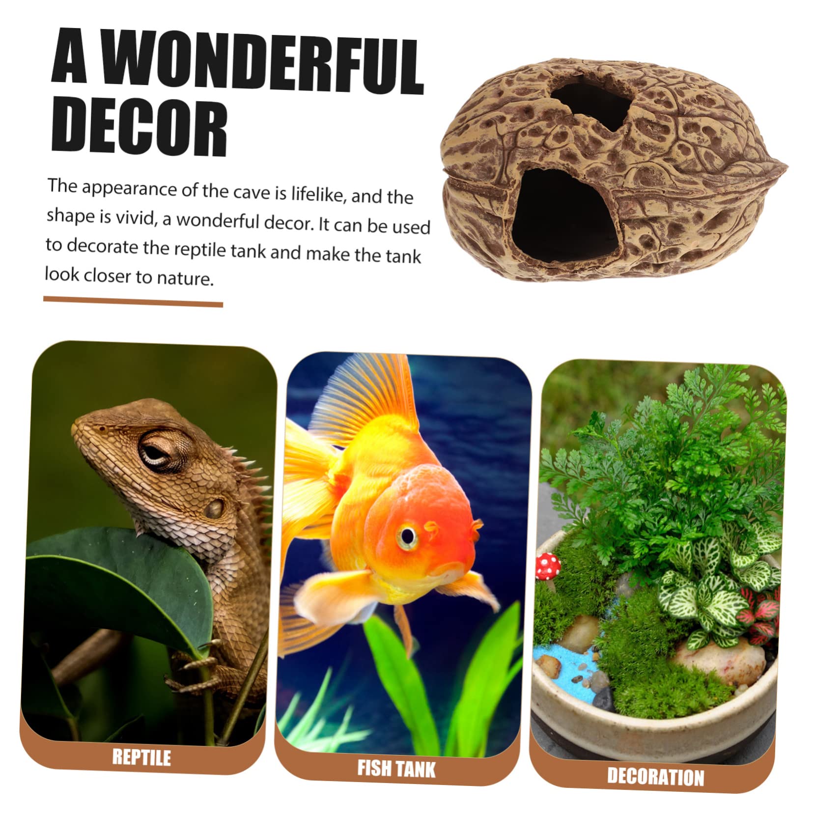Refugio De Acuario para Peces y Decoración Natural De Casa De Escondite para Acuarios y Terrarios para Crear Un Acuático Vibrante