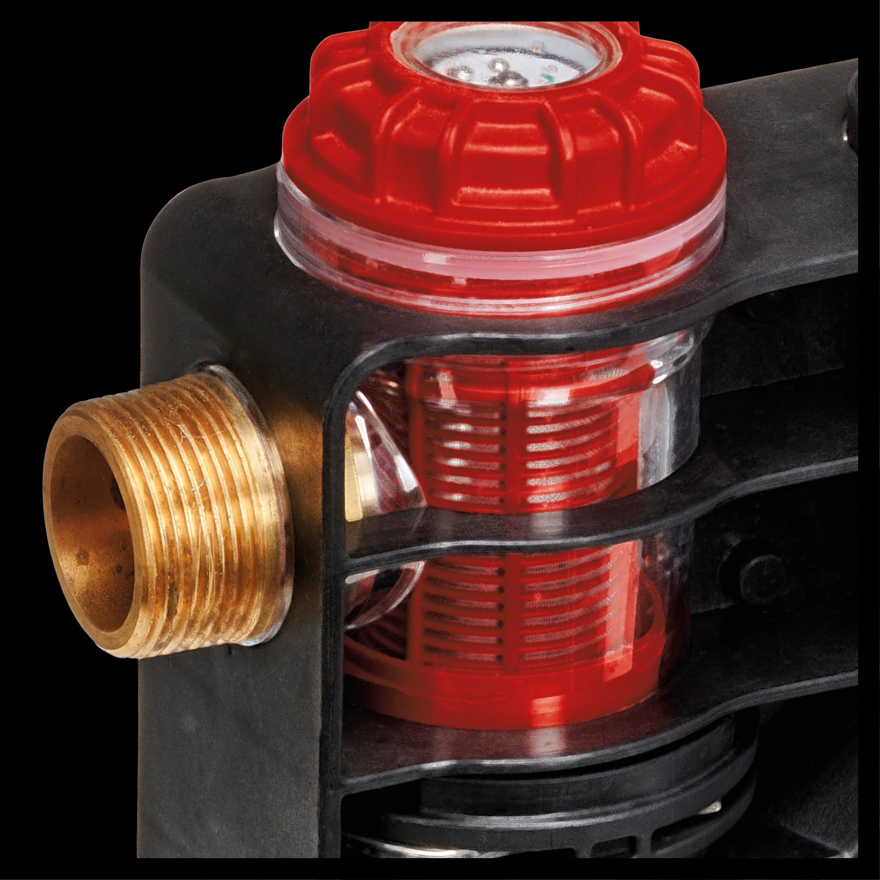 Einhell Hauswasserautomat GE-AW 1142 FS (1100 Watt, 4200 L/h Fördermenge, Automatikfunktion, max. 4,8 bar Druck, max. 48 m Förderhöhe, 8 m Ansaughöhe, Flow-Sensor, LED-Anzeige)