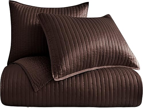 Miniatura 8 de HiEnd Accents - Juego de edredón de 3 piezas con fundas de almohada, tamaño Super Queen, color azul sólido, ropa de cama de lujo de estilo