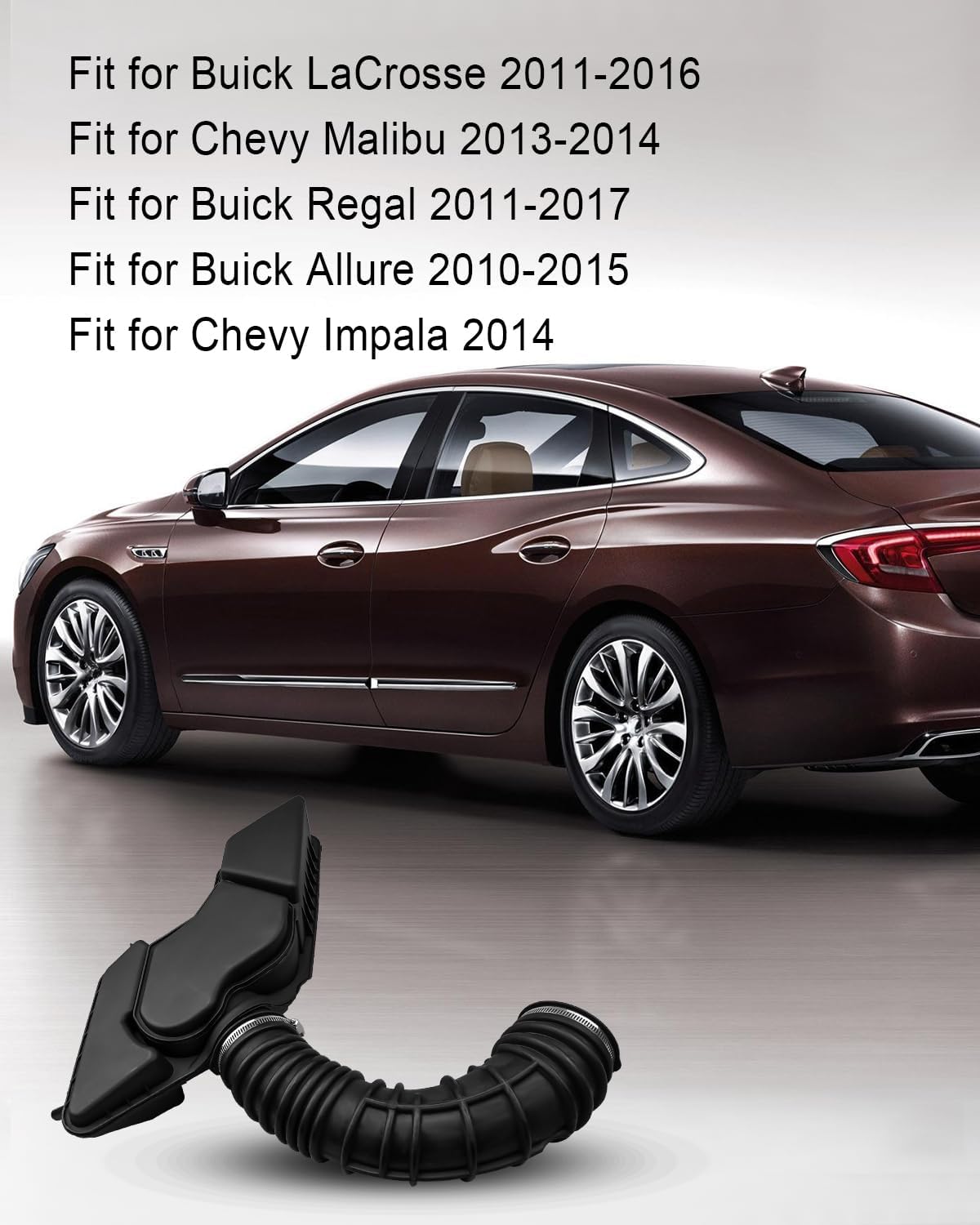 Engine Air Intake Hose Tube Fit for Buick LaCrosse 2011-2016 Regal 2011-2017 Allure 2010-2015 Chevy Malibu 2013-2014 Impala 2014 Replace 22951183 20918645 22761486 13324274