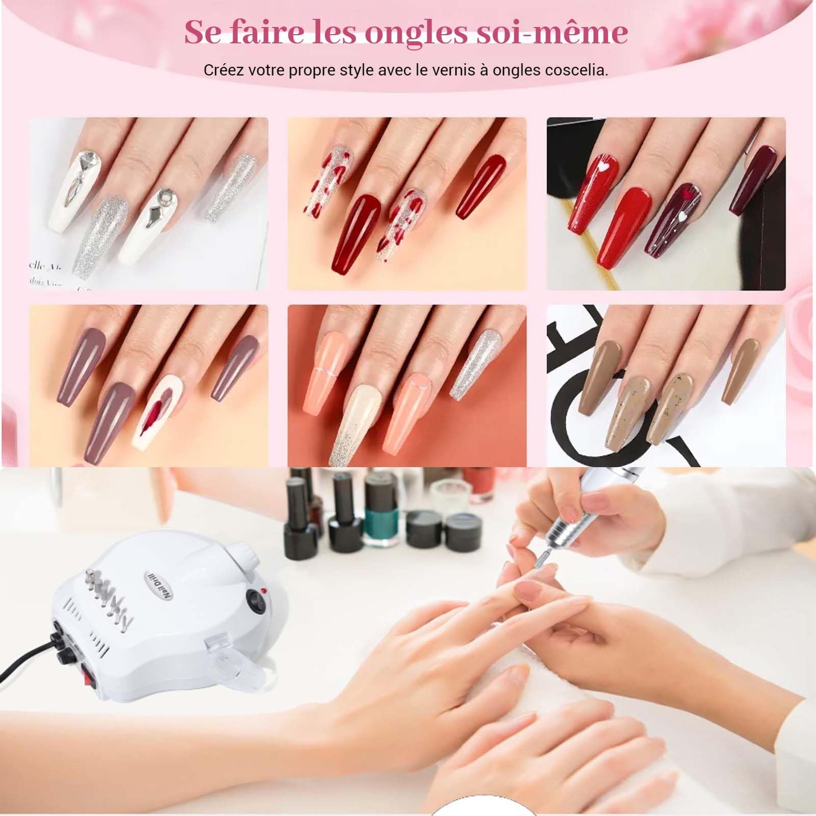 Set de Nail Art pour débutants Plus 20couleurs 8ml Lampe Uv A Vernis Lampe Uv De Manucure Onglerie Electromenager outils manucure
