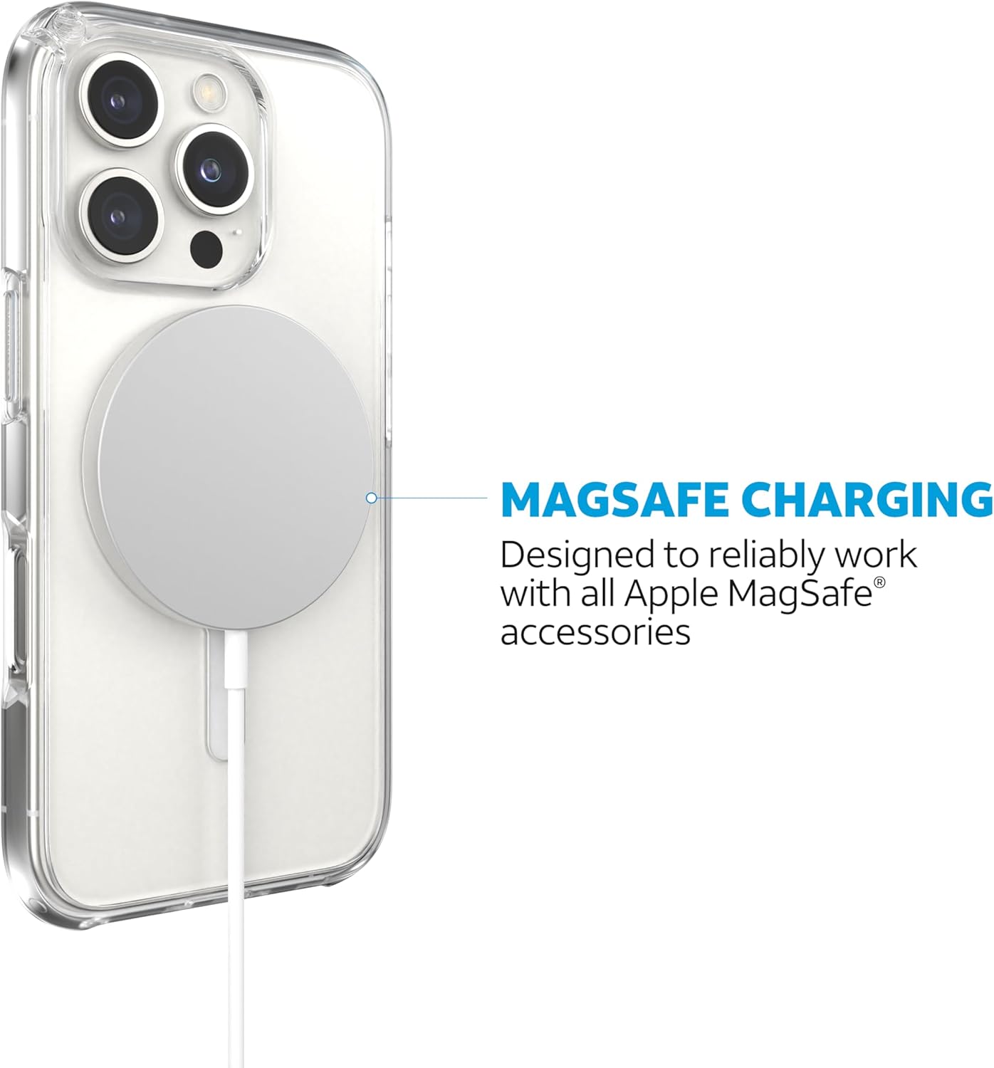 AT&T Essentials Professional Edge Shield Compatible with iPhone 16 Pro Clear Case Advanced Magnetic Drop Protection Anti-Scratch TPU Ultra-Slim Design Wireless Power Compatible Grip Defense