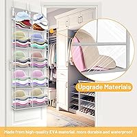 Vista 4 de Over the Door Organizer 5 Tiers,Extra Large Behind Door Storage of 10 Compartments,50 lbs Weight Capacity Over the Door Storage, Clear Door Hanging