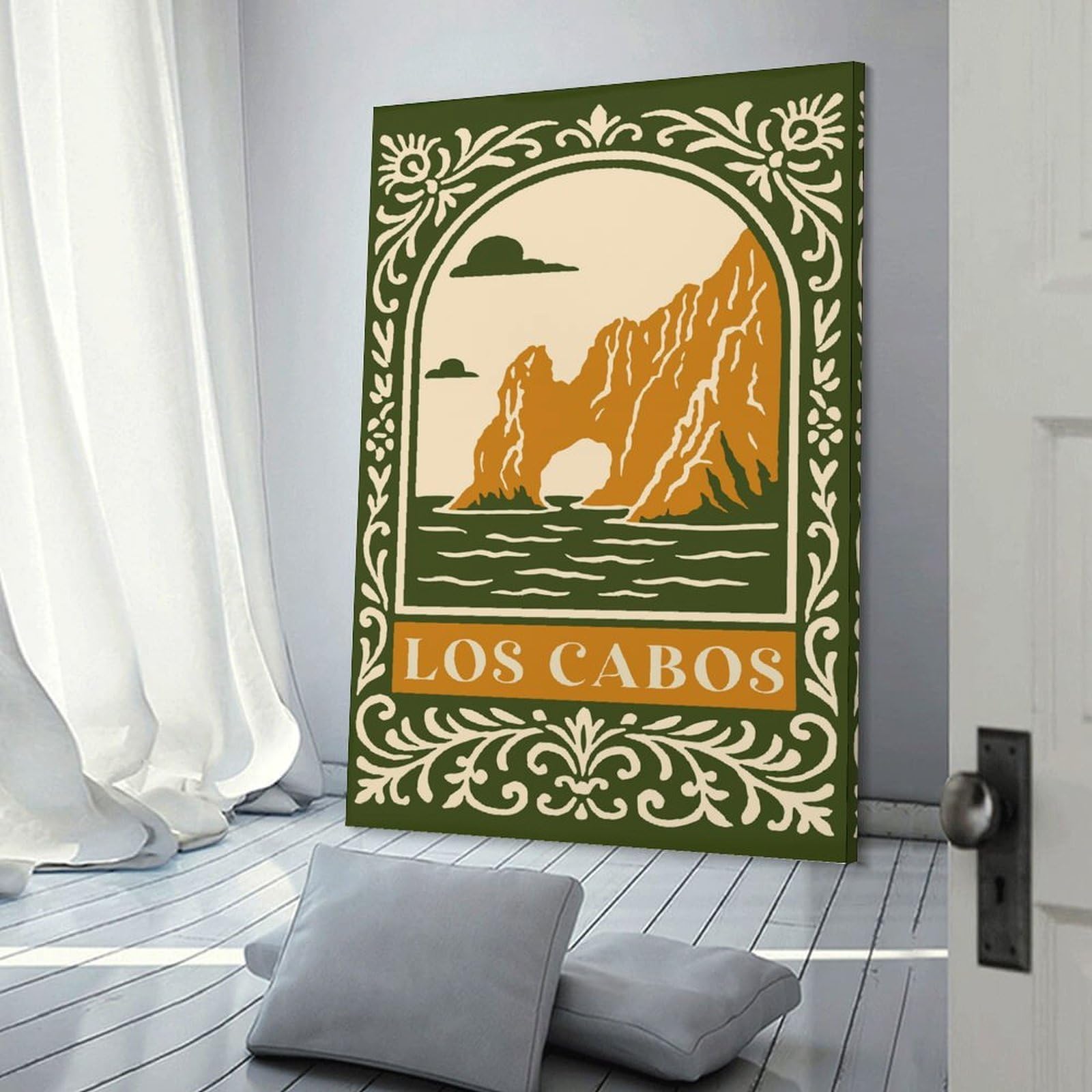 Junmoney Decorative Canvas Print Los Cabos Arch Rock Vintage, 16x24inch(40x60cm), for Entrance Spaces, Stair Walls Or Halls, A Neat Decor Update for Hallways