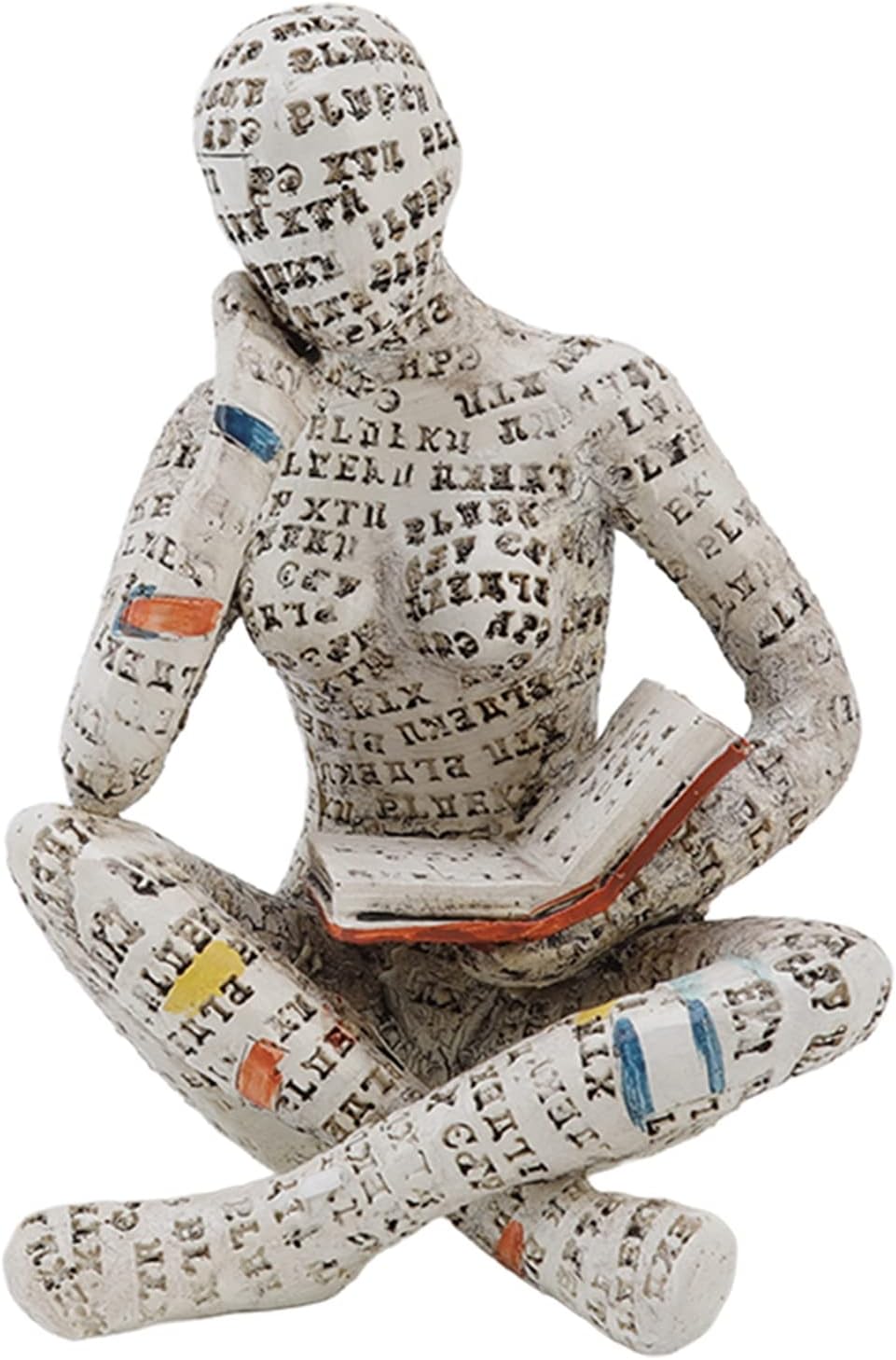 Fdit Reading Woman Figurine Resin Reading Women Thinker Statue Modern Abstract Art Sculpture for Decoration (G)
