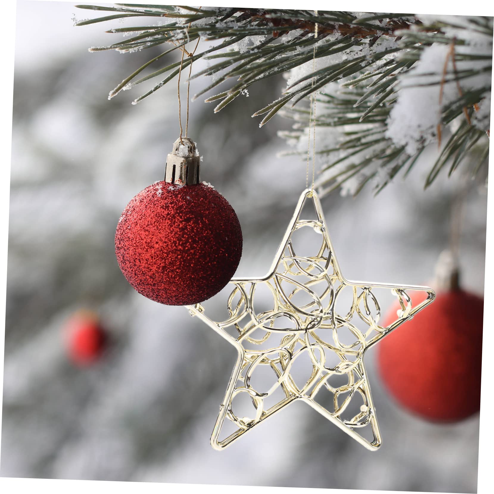 TOPBATHY STK Weihnachtsschneeflocke-Anhänger weihnachtsdeko winterdeko dekorativer Weihnachtsanhänger glitzernde Winterstern-Ornamente Weihnachtsschmuck Weihnachtsbaum-Anhänger Plastik