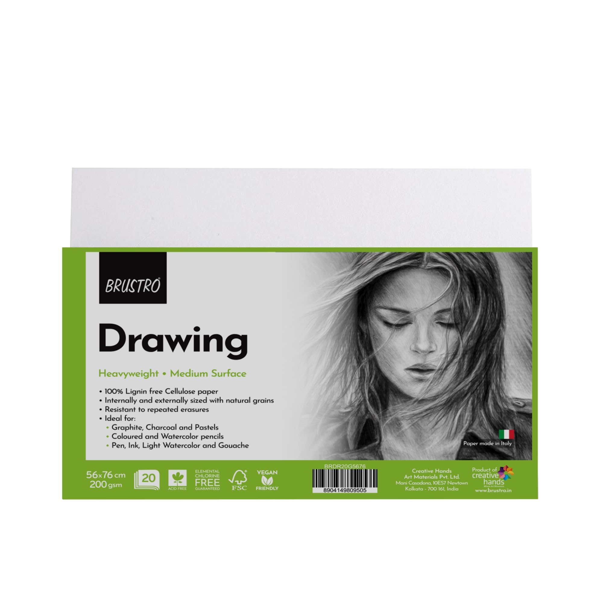 Brustro Papier do rysowania artystów 200 g/m² 56 x 76 cm, 20 arkuszy
