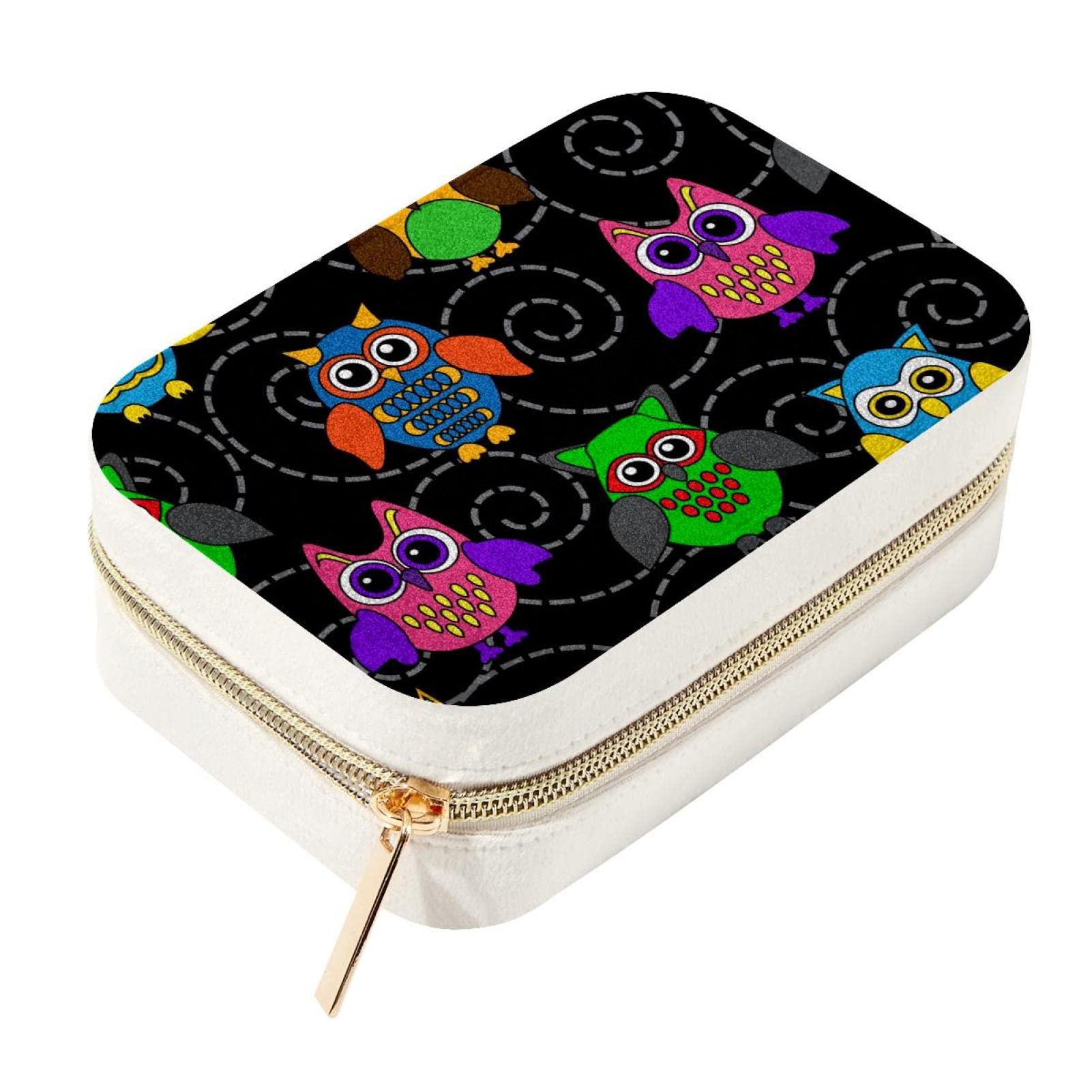 Boîte à bijoux de voyage velours hibou pour ne plus emmêler vos colliers