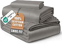 Vista 13 de Sábanas 100% de Algodón Egipcio Tamaño Queen - Naturalmente Refrescantes y Transpirables, Juego de Sábanas Queen de 4 Piezas con Tejido de Satén