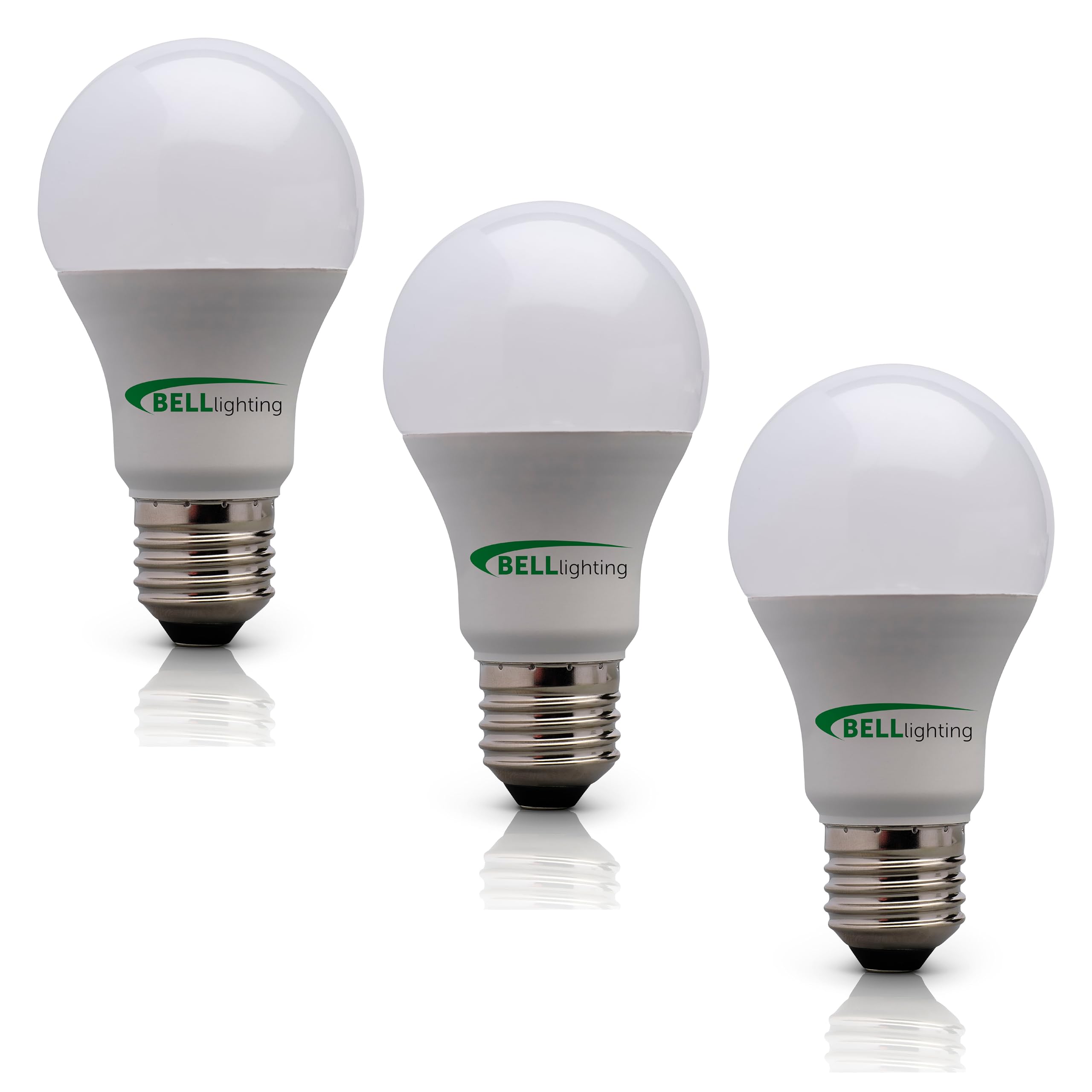 BELL LightingE27 Edison Screw LED Bulb Fitting (Pack of 3) 8.1w Light Bulb, 180° Beam Angle E27 LED Bulbs Warm White 2700K, 220-240V LED Bulb, 810lm, Non-Dimmable