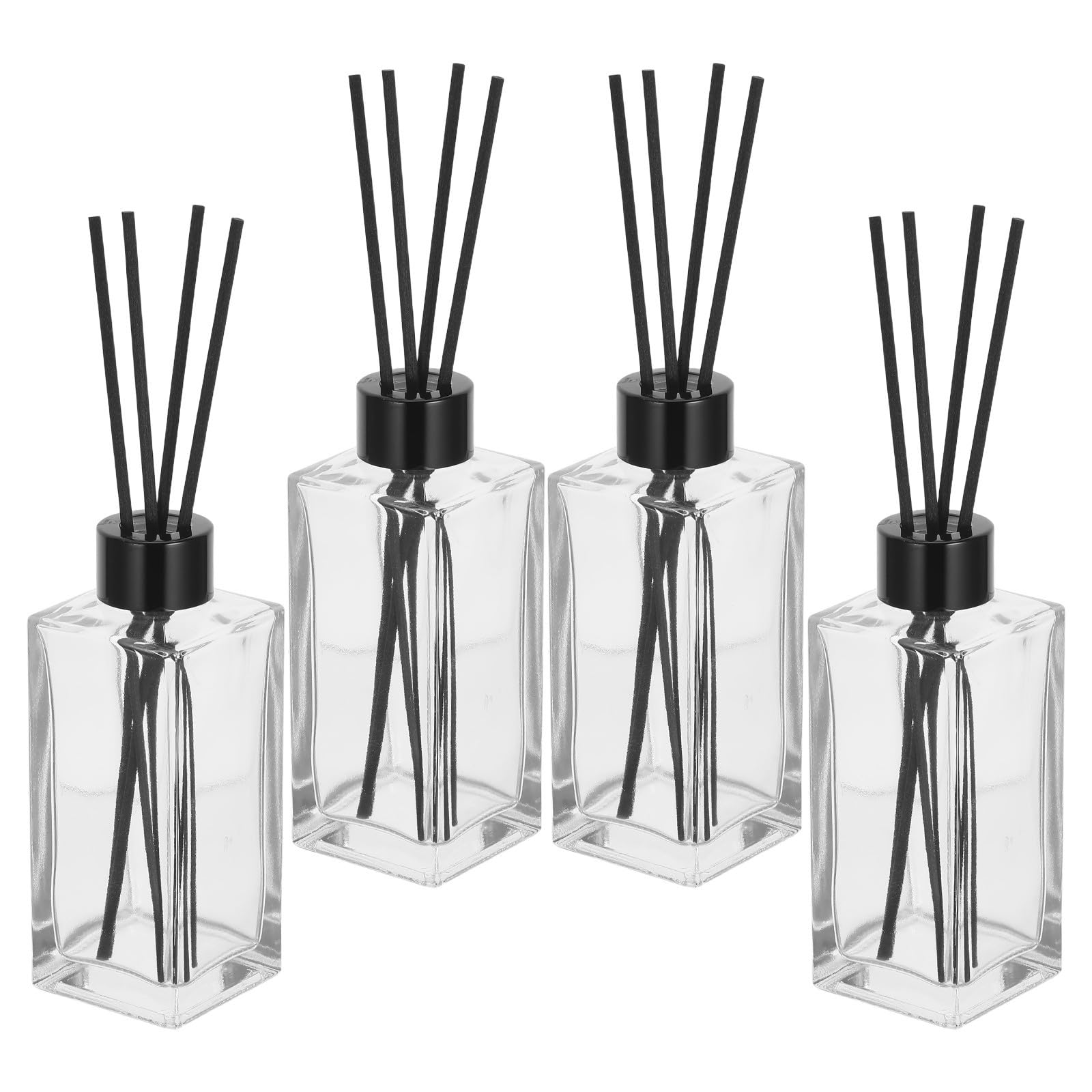 Difusores Aromáticos Varillas de Fibra de Vidrio, Diseño Moderno y Elegante Set de 4 para Espacios Pequeños para Baño y Ambientador