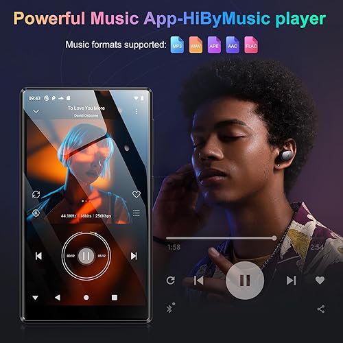 Miniatura 4 de Reproductor de MP3 con Bluetooth y WiFi, reproductor de música de 96 GB de 4.7 pulgadas con Spotify Kids, Tienda Music, sistema Android 13.0 1080P