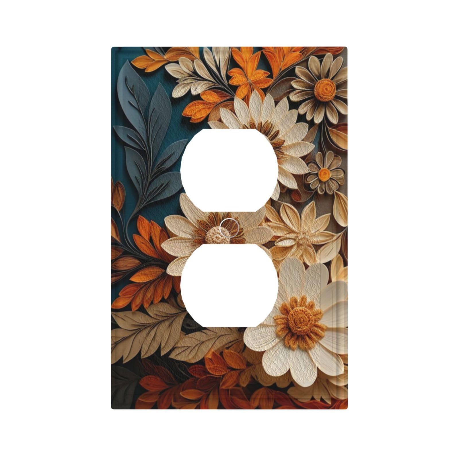 Decorative Art Light Switch Covers,1 Gang Single Toggle Duplex Outlet,Wall Plate,Switchplate Electrical Faceplate,Flowers