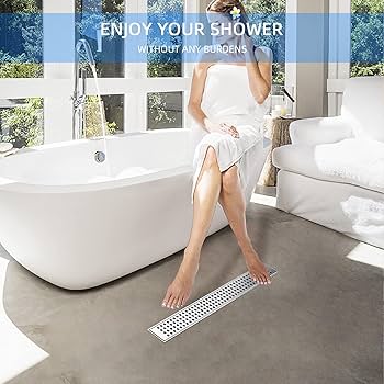 nekochan 静床12SW ZEKOO Linear Shower Drain 12 Inch Brushed Nickel,304