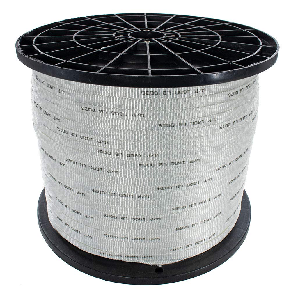 Golberg - Cinta de tracción de cable de poliéster tejida – Cinta eléctrica de conducto blanco impresa – Cinta de tracción profesional – Instalaciones eléctricas, redes, cables, fibra óptica (5/8