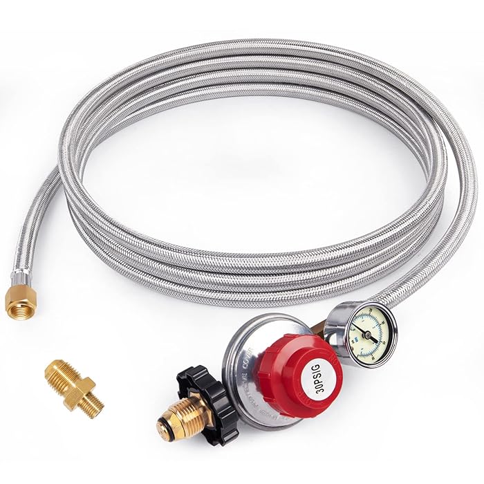 Buy GASPRO 030 PSI Adjustable Propane Regulator with Gauge, Fit for