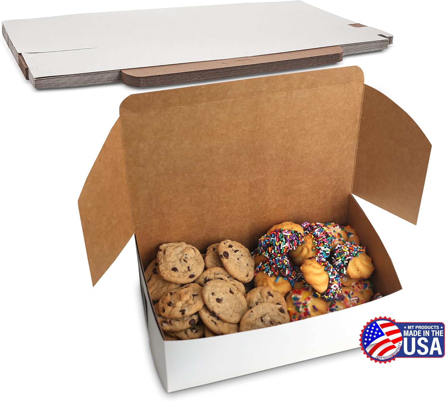 MT Products White Cookie Boxes Size of 10" x 6" x 3.5